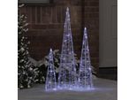 Vidaxl Albero Di Natale Con 90 Led 3 Pezzi Bianco Freddo 20 X 20 X 80 Cm Acrilico