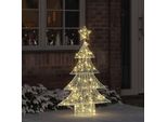 Vidaxl Albero Di Natale Con 100 Led Bianco Caldo 120 Cm In Acrilico