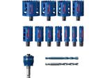 Bosch 14X Set Universale Di Seghe A Corona Expert Multi Material Pc Plus (Per Legno Con Metallo, Mattoni, Ø 20, 22, 25, 32, 32, 35, 35, 40, 44, 51, 60, 68, 76 Mm, Accessori Professionali Di Foratura)