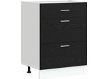 Syfax™ Base Per Cucina Rovere Nero 60 X 46 X 81,5 Cm Legno Multistrato