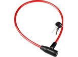 Dunlop - Cavo, Lucchetto Antifurto Per Bicicletta (Rosso)