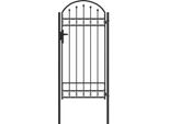Vidaxl Cancello Per Recinzione Con Serratura Grigio 100 X 195 Cm Acciaio Verniciato A Polvere