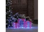 Vidaxl Decorazione Per Scatole Regalo 3 Pezzi Blu 20 X 20 X 21 Cm Acrilico