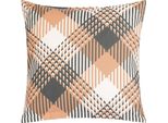 Federa In Cotone - 40X40 Cm - Grigio,Beige