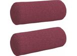 Vidaxl Cuscino Bolster 2 Pezzi Rosso Vino Ø 15 X 40 Cm Tessuto