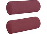 Vidaxl Cuscino Bolster 2 Pezzi Rosso Vino Ø 25 X 70 Cm Tessuto