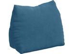 Vidaxl Cuscino Per Lo Schienale Blu 45 X 20 X 35 Cm In Tessuto A Coste