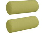 Vidaxl Cuscino Bolster 2 Pezzi Verde Chiaro Ø 15 X 40 Cm Tessuto