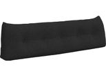 Vidaxl Cuscino Per Lo Schienale Nero 160 X 24 X 50 Cm In Tessuto
