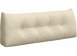 Vidaxl Cuscino Per Lo Schienale Crema 120 X 24 X 50 Cm Tessuto