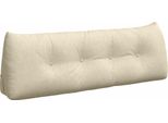 Vidaxl Cuscino Per Lo Schienale Crema 140 X 24 X 50 Cm Tessuto