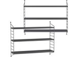 Set Di 2 Mensole A Muro Modulari 'SträNgnäS' In Acciaio 50 X 60 X 15 Cm Grigio Scuro