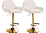 Set Di 2 Sgabelli Da Bar - Sgabello In Velluto - Elevato Comfort Di Seduta | Colore: Crema