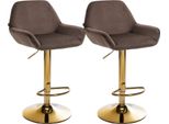 Set Di 2 Sgabelli Da Bar - Sgabello In Velluto - Elevato Comfort Di Seduta | Colore: Marrone