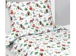 Biancheria Da Letto Per Bambini - Natale - Bianco, Verde, Rosso - 140X200, 70X90