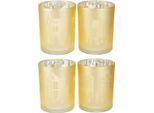 Luce Del Vento In Vetro Argento Oro Città Silhouette Decorazione Natalizia Set 4 Pezzi