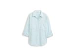 Tom Tailor Damen Bluse Mit Brusttaschen, Blau, Meliert, Gr. 34