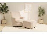 Drehsessel Home Affaire "Hetty, Drehsessel Mit Wippfunktion Und Hocker; Lesesessel, Armsessel", Beige (Creme), B:78Cm H:93Cm T:88Cm, 100% Polyester, Sessel, Drehsessel, Mit Dreh/Wippfunktion, Mit Federkern, In Cord Und Microfaser
