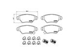 Brembo Set Di Pastiglie Freno, Freno A Disco Asse Posteriore Opel Astra G