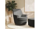 Drehsessel Home Affaire "Hetty, Drehsessel Mit Wippfunktion, Lese-Sessel In Cord Und Microfaser", Grau (Dunkelgrau), B:78Cm H:93Cm T:88Cm, 100% Polyester, Sessel, Drehsessel, Mit Federkern, Auch Im Set Mit Passendem Hocker