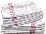 Geschirrtuch DYCKHOFF KARO / Halbleinen - 50x70 cm, rot (weiß, rot), B:50cm L:70cm, 45% Leinen, 55% Baumwolle, Geschirrtücher, Geschirrtuch