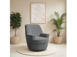Drehsessel Home Affaire "Hetty, Drehsessel Mit Wippfunktion, Lese-Sessel In Cord Und Microfaser", Grau, B:78Cm H:93Cm T:88Cm, 100% Polyester, Sessel, Drehsessel, Mit Federkern, Auch Im Set Mit Passendem Hocker