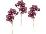 Kunstblume I.Ge.A. "Magnolie", Rot, B:13Cm H:40Cm L:10Cm, Obermaterial: 90% Polyester, 10% Kunststoff, Kunstpflanzen, KüNstlicher Magnolienzweig, 3Er Set