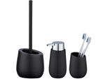 Badaccessoire-Set WENKO Badi, schwarz, Keramik, Badaccessoires-Sets, aus Keramik