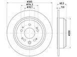 2X Hella 8DD 355 116-111 Disco Freno Asse Posteriore