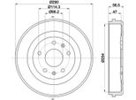 2X Hella 8DT 355 300-901 Tamburo Del Freno Asse Posteriore