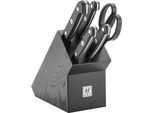 Messerblock Zwilling "Gourmet", Schwarz, B:9Cm, MesserblöCke, Messerblock, Messerblock Mit 4 Messern + 1 Schere, Buche, Sonderschmelze, Schwarz