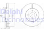 2X Disco Freno Delphi BG3742 Per Ford Focus (Daw Dbw) Focus Estate (Dnw) 44 5Mm