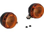 Set: 2 Indicatori Di Direzione Posteriori, Rotondo In Nero Con Vetro Arancione - Simson S50, S51, S70, SR50, SR80, Mz Etz, Ts