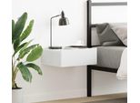 Comodino Sospeso Bianco 40X30X15 Cm Materiale Legno