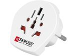 Skross 39769 Adattatore Da Mondo A Europa, Bianco - Adatto A Tutti I Dispositivi Con E Senza Messa A Terra (A 2 E 3 Poli)
