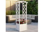 Arco Di Rose Mucola Con Fioriera Traliccio Di Rose Colonna Di Legno Traliccio Pergola Aiuto Arrampicata Colonna Di Rose - Bianco