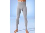 Lange Unterhose BUGATTI, Herren, Gr. 7, 1 Stk., grau (grau, meliert), 100% Baumwolle, Unterhosen Lange Unterhose
