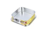 Kuketo | Tortiera Quadrata 24 × 24 Cm - Teglia A Forma Di Molla In Lamiera Zincata Con Fondo Strutturato - Stabile, Facile Da Pulire E Resistente