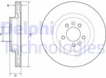 2X Disco Freno Delphi BG9204C Per Land Rover Range Rover Sport (L494) 62Mm