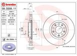 2X Disco Freno Brembo 09.D209.11 Per Fiat 500X (334_) Per Jeep Compass (Mp M6)