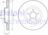 2X Disco Freno Delphi BG4676C Per Volvo V40 Hatchback (525 526) 48 5Mm 300Mm
