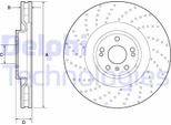2X Disco Freno Delphi BG9185C Per MERCEDES-BENZ Classe M (W166) 54 5Mm