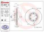 2X Disco Freno Brembo 09.8634.10 Per Nissan Atleon 49Mm 282Mm