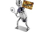 Brubaker Portabottiglie Da Vino Giocatore Di Tennis - Scultura In Metallo Portabottiglie - Regalo Per Gli Appassionati Di Tennis Con Biglietto D'auguri