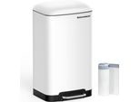 Songmics Cestino Per Rifiuti Cestino Per Rifiuti, 30L, Acciaio Inox, Ermetico