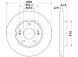 2X Hella 8DD 355 132-641 Disco Freno Asse Anteriore