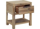 Comodino Con Cassetto 40X30X48 Cm In Legno Massiccio Di Acacia