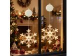 2 Pezzi Led Fiocco Di Neve Fata Luci Finestra Luce Con Ventosa Per Partito Natale Appeso Finestra Decorazione