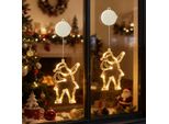 2 Pezzi Led Babbo Natale Fata Luci Finestra Con Ventosa Per Partito Natale Appeso Finestra Decorazione