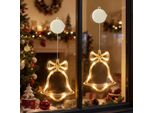 2 Pezzi Led Campana Luce Catena Finestra Luce Con Ventosa Per Partito Natale Appeso Finestra Decorazione